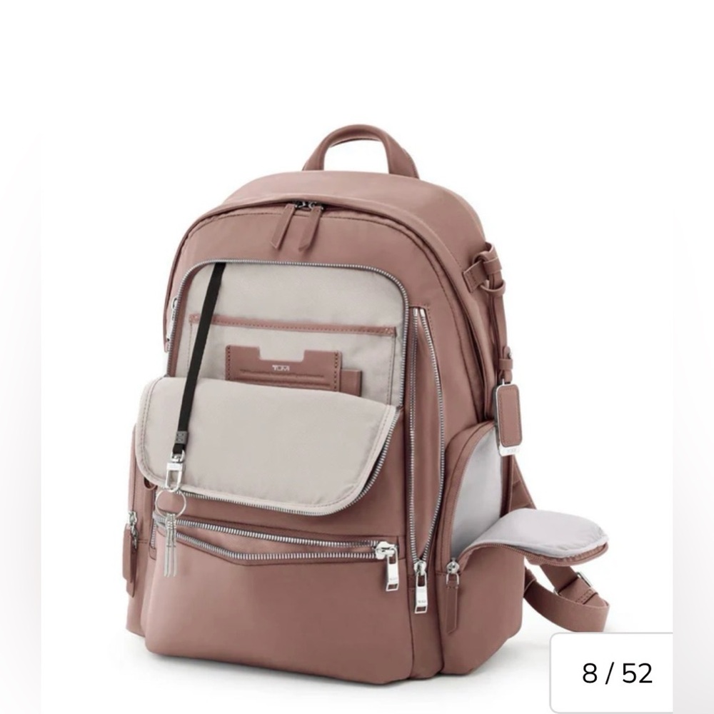Tumi Celina Rose Backpack with Silver Accents Fits 15” laptops - Picture 3 of 9